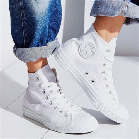 ladies white converse sneakers|classic white converse high tops.